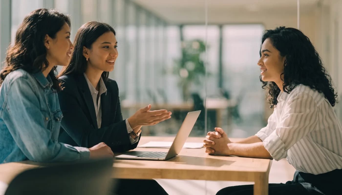 A job interview in a modern office